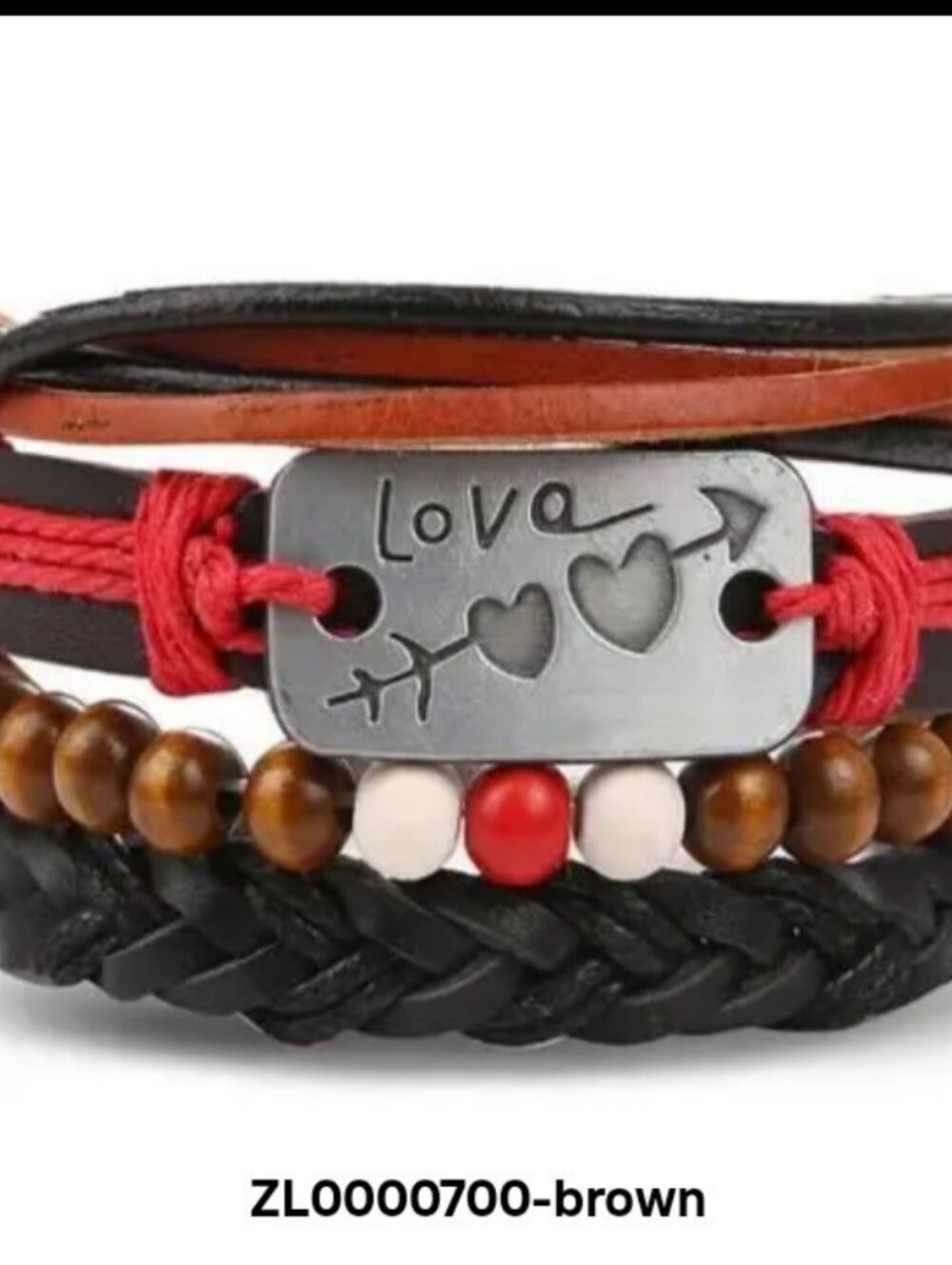 Men's Leather Bracelets Set Braided Beaded Layered New Jewelry G32